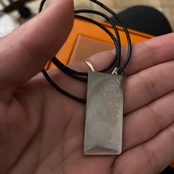 Project Piece HERMES Infinity Plate Pendant Necklace | Palladium | Original Box - Picture 2 of 8